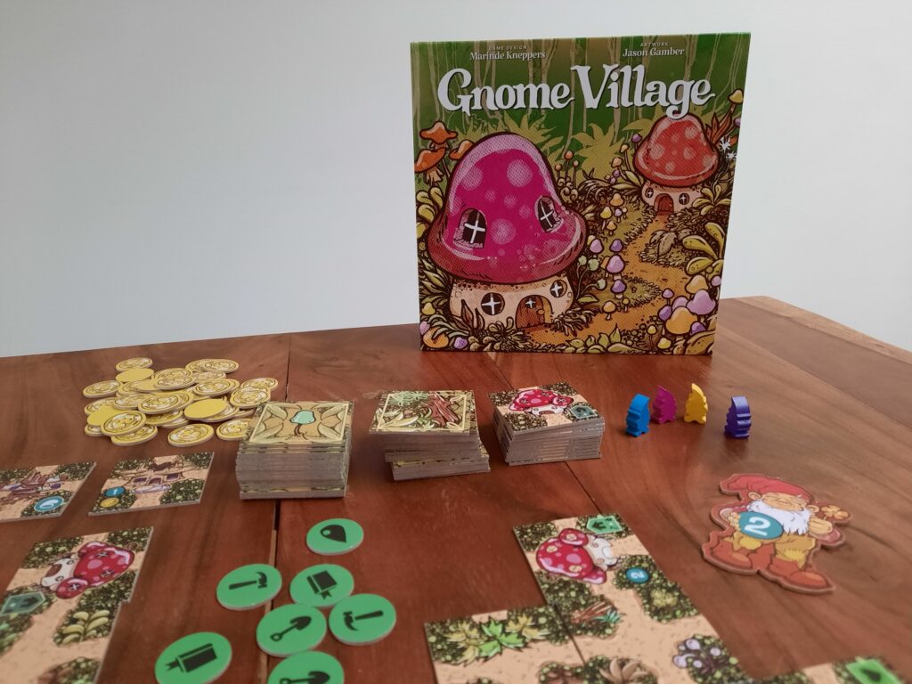 Gnome Village bordspel tegels en kabouters